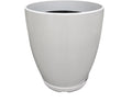 FixtureDisplays® 11.8" Diameter 11.8" Tall White Plant Pots, Plastic Flower Pots with Drainage Holes and Saucers for Indoor and Outdoor 15748-NF-Ruum Studio Home