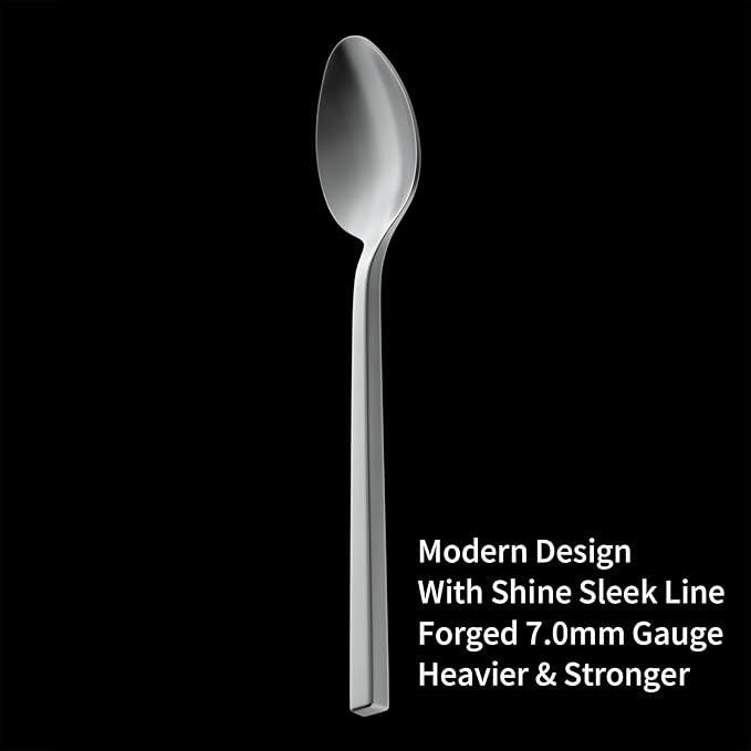 Alata Cube 20-Piece Forged Silverware Set Stainless Steel Flatware Set,Service for 4,Matte Satin Polished Cutlery Set,Dishwasher Safe-Ruum Studio Home