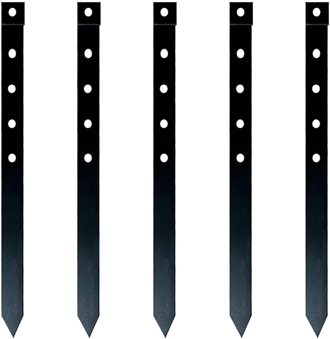 60Pcs Metal Garden Landscape Edging Stakes,Black, 10inch anchoring Stakes Landscape Anchoring Spikes for Terrace Board, Grass Barrier, Landscape Edging Coil, Garden Liner, Bender Board-Ruum Studio Home