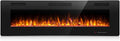 Antarctic Star 42 Inch Electric Fireplace in-Wall Recessed and Wall Mounted, Fireplace Heater and Linear Fireplace with Multicolor Flame, Timer, 750/1500W Control by Touch Panel & Remote-Ruum Studio Home