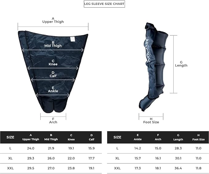 DOCTOR LIFE LX9max - Sequential Air Compression Recovery System : Device + Legs (L) + Carry Bag, FSA-HSA Approved-Ruum Studio Home