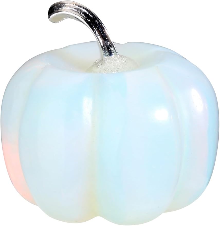 Jovivi Opalite Crystal Pumpkin Figurine, 1.2" Mini Carved Gemstone Pumpkin Statue Decor Healing Stones Decorative Ornaments for Fall Harvest Thanksgiving Halloween Decorations Home Decor-Ruum Studio Home