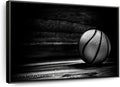 ElephantStock Basketball Wall Art - Horizontal Framed Canvas - 1-Piece Hallway Wall Decor - Photography sports Canvas Print - Black and Gray Decor for Wall - 31" X 21"-Ruum Studio Home