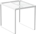 Kitchen Cabinet Storage Shelf Stackable Wire Spice Rack Organizer Heavy Duty Space Saver for Bathroom Bedroom Closet Laundry Room Office Countertop - White, Pack 1-Ruum Studio Home