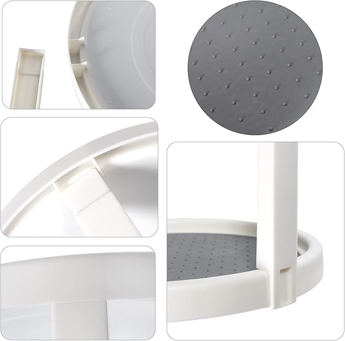 Lazy Susan Organizer, 2 Tier Non Skid Spice Rack Turntable,360 Degree Rotating Seasoning Organizer, 10-Inch Spinning Organizer for Pantry Cabinet, Kitchen, Countertop, Vanity Display Stand-Ruum Studio Home