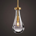 Modern Raindrop Pendant Lights, Pendant Lights for Kitchen Island, Brass Rod Dining Room Light Fixture， Clear Solid Raindrop Chandelier, Chandelier for Living Room Hallway, Including Bulb-Ruum Studio Home