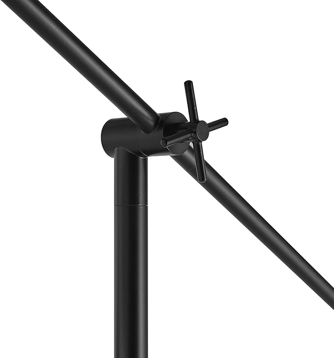 GLOBE Electric 67525 Avellino 66" Floor Lamp, Matte Black, White Linen Shade, Stepless Rotary Dimmer Switch on Socket-Ruum Studio Home