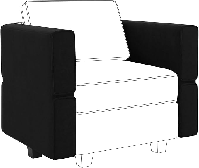 Belffin Modular Sofa Armrest Backrest Module for Modular Sectional Sofa Couch Side Armrest, Backrest Velvet Black-Ruum Studio Home