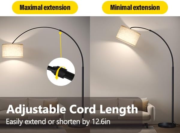 SUNMORY 82" Tall Arc Floor Lamp, Large Floor Lamp for Dinning/Bedrooms-Corner Lamp for Office-Ruum Studio Home