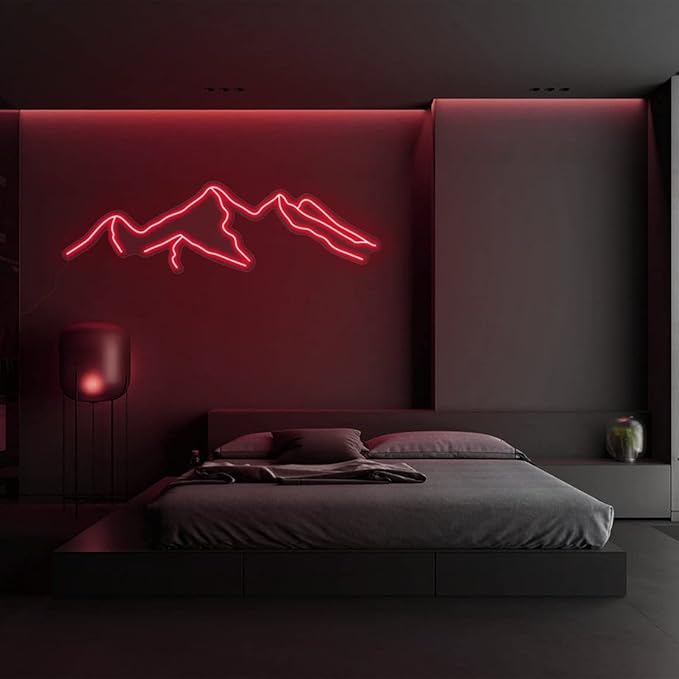 LED Decorative Lights USB Mountains Sunrise Sunset Led Neon Signs Home Decoration Wall Art Holiday Gift Brightness Adjustable 16.5''x9.5''-Ruum Studio Home