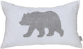 Bear Pillow Covers 12x20 Inches Decorative Cotton Linen Throw Lumbar Waist Embroidered Cushions Covers for Couch Sofa Bedroom (White)-Ruum Studio Home