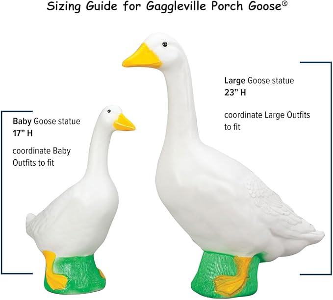 Fox Valley Traders Gaggleville Porch Goose Baby Statue – Charming 17" Outdoor Decorative Figurine for Garden, Patio, or Entryway Accent-Ruum Studio Home