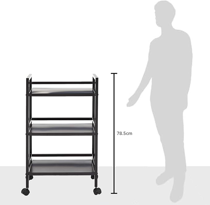 Amazon Basics 3-Tier Metal Rolling Cart, Black-Ruum Studio Home