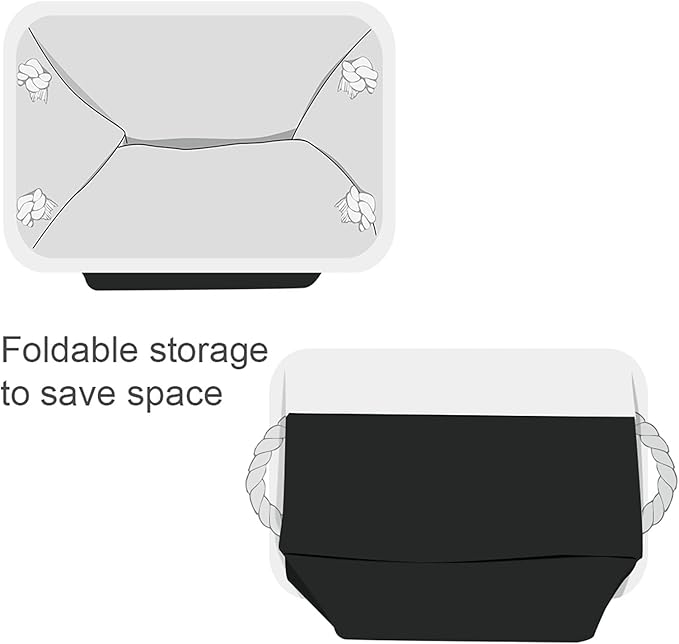 TheWarmHome Storage Bins for Shelves - 1 Pack 15.7x11.8x8.3 inch Canvas Storage Basket for Organizing Cubes Gift Dog Cloth Toy (White & Black)-Ruum Studio Home