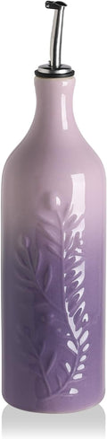 Sweejar Large Olive Oil Dispenser Bottle with Spout, 24 Oz Ceramic Dispenser for Kitchen, Relief Opaque Cruet, Container for Cooking, EVOO, Avocado Oil, Vinegar, Pack of 1(GradientPurple)-Ruum Studio Home