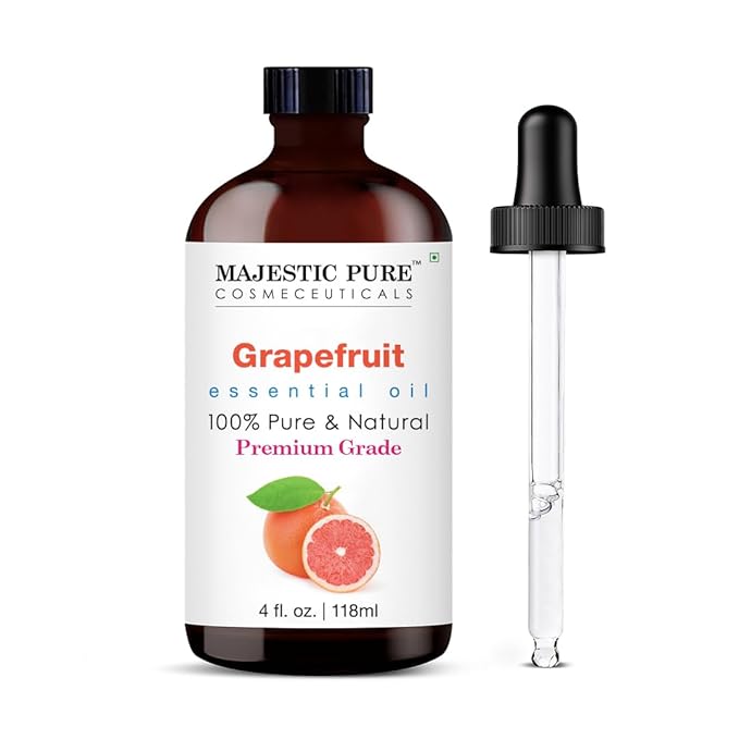 Majestic Pure Grapefruit Essential Oil with Glass Dropper - Huge 4 Fl Oz - 100% Pure and Natural Grapefruit Oil - Premium Grade Essential Oils for Diffuser, Aromatherapy, Soap and Candle Making-Ruum Studio Home