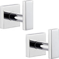 Angle Simple Bath Towel Hook 2 Pack, Stainless Steel Square Robe Coat Holder for Wall, Bathroom Kitchen Garage Wall Hook for Hanging Tools, Polished Chrome-Ruum Studio Home