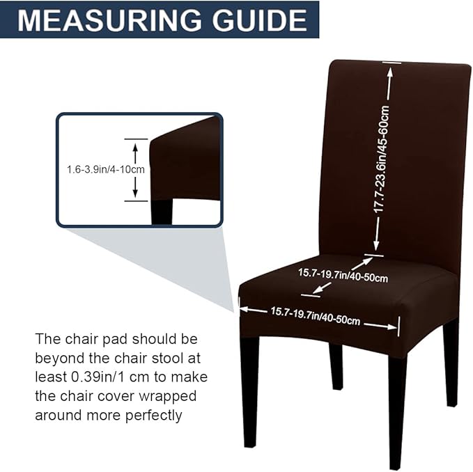 JQinHome 6 Pcs Dining Chair Slipcover,High Stretch Removable Washable Chair Seat Protector Cover for Home Party Hotel Wedding Ceremony (Pack of 6, Coffee)-Ruum Studio Home