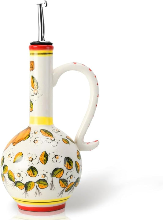 15Oz Ceramic Handmade Oil Dispenser with 3 olive design-Ruum Studio Home