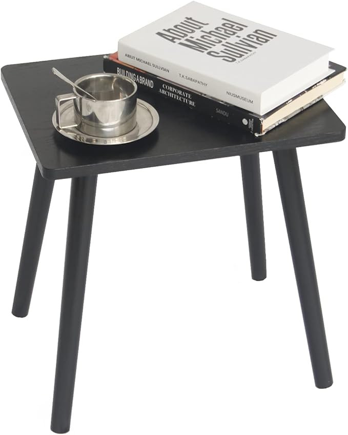 AWASEN Side Table, Small Black End Table for Living Room Bedroom Office Small Spaces, Modern Accent Side Table Nightstand with Solid Wood, Easy Assembly, (Black)-Ruum Studio Home