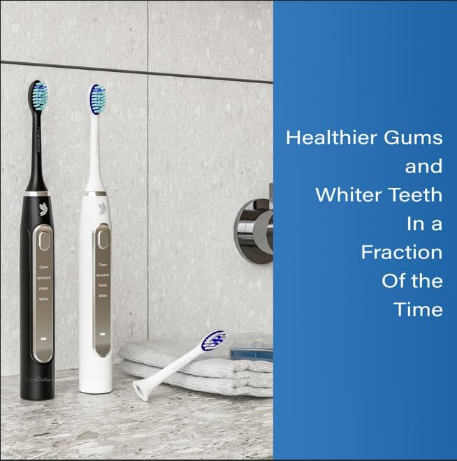 LED Whitening Electric Toothbrush – Waterproof, Sonic Brush with 6 LED Lights for Whitening, Soft Bristles, Rechargeable, Travel Case Included – Ideal Electric Toothbrush for Adults-Ruum Studio Home