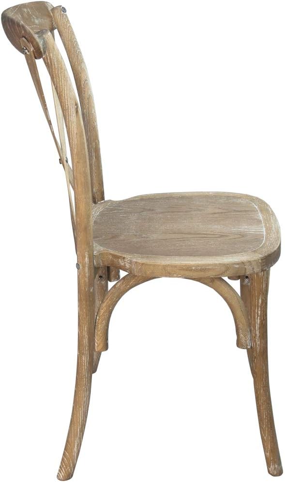 EMMA + OLIVER Natural with White Grain X-Back Chair-Ruum Studio Home