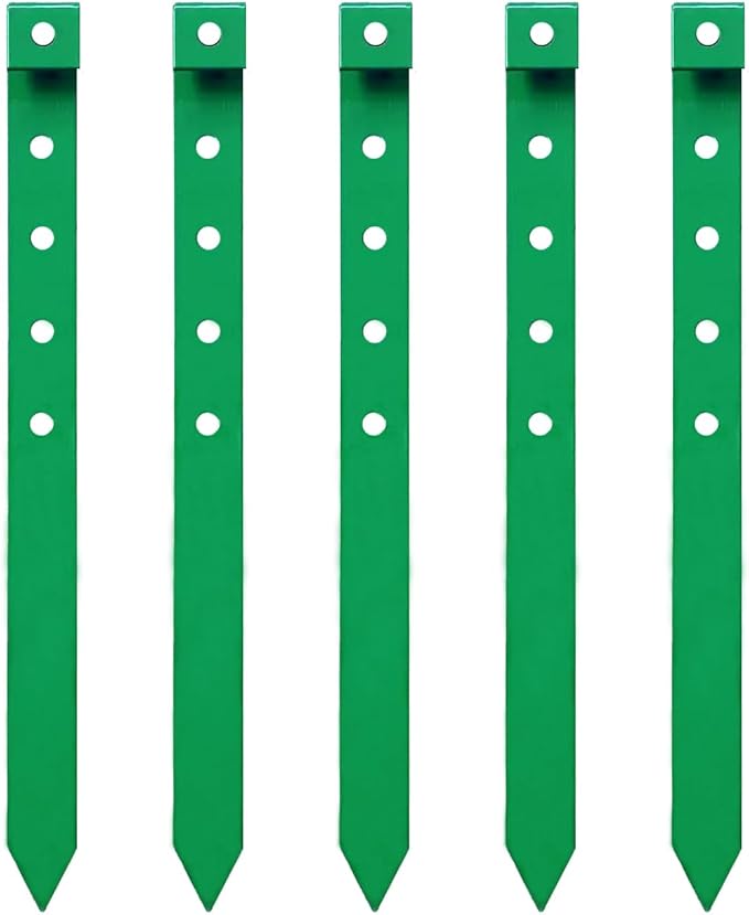 60Pcs Metal Garden Landscape Edging Stakes, Green,10in anchoring Stakes Landscape Anchoring Spikes for Terrace Board,Garden Liner, Landscape Edging Coil,Bender Board,Grass Barrier-Ruum Studio Home