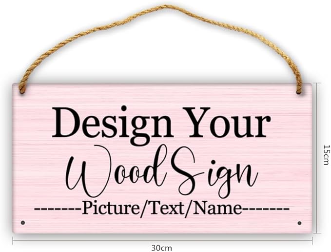Personalized Rustic Wooden Sign, Custom Plaque Wall Hanging, Art Wood Board Sign for House, Customized Name Sign, Gifts for Family Members Teachers Friends 11.8x5.9 inch-Ruum Studio Home