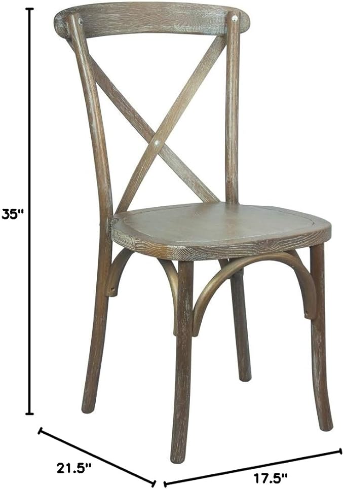 EMMA + OLIVER Medium with White Grain X-Back Chair-Ruum Studio Home