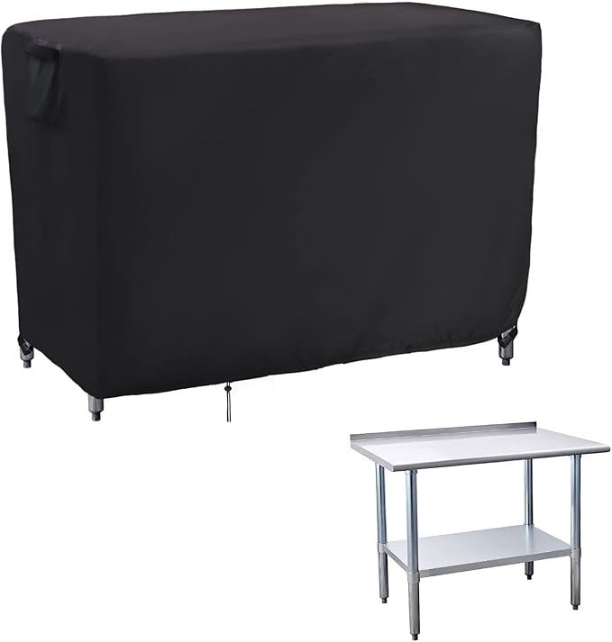Kingling Outdoor Prep Table Covers, Waterproof Stainless Steel Table Cover Metal Table Cover Protection for Patio Kitchen Prep/Work Tables - 60''L x 24''W x 35''H-Ruum Studio Home