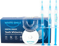 WHITE SMILE Teeth Whitening Kit, LED Light System, 35% Carbamide Peroxide 3 Gel Syringes, 10-Minute Treatment, Non-Sensitive Formula-Ruum Studio Home