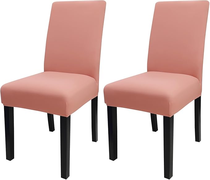 JQinHome Terra Cotta Chair Covers for Dining Room Set of 2, High Stretch Removable Washable Parsons Chair Slipcover for Home Party Hotel Wedding Ceremony (2PCS,Terra Cotta)-Ruum Studio Home