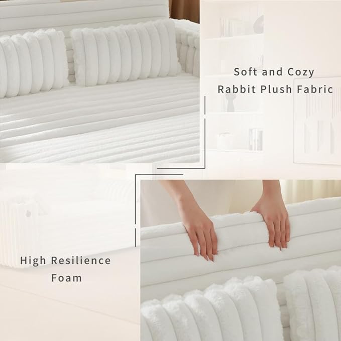 68.11" Corduroy Sleeper Chair Bed with USB Port, Cup Holders & Side Storage Pockets – 3-in-1 Foldable Sofa Bed for Guest Room, Living Room -White-Ruum Studio Home