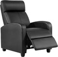 BestMassage | Recliner Chair | No Massage Function | Leather Black | with Lumbar Support, Adjustable Push Back, Wide Armrests, Footrest & Padded Seat | Easy Assembly | for Living Room, Home Theatre-Ruum Studio Home