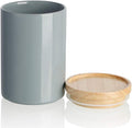 Sweejar Kitchen Canisters Ceramic Food Storage Jar, Stackable Containers with Airtight Seal Wooden Lid for Serving Ground Coffee, Tea, Sugar, Salt and More - 28 Fl Oz (Gray)-Ruum Studio Home