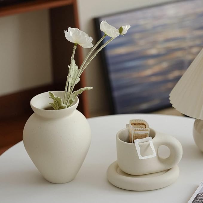 Retro Flower Vase, Crock Milk Can Shape, Flower Arrangement, Nordic Ornament Living Room Decoration-Ruum Studio Home