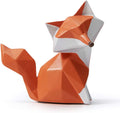 HAUCOZE Fox Figurine Gifts Geometric Sculpture Decor Animal Gifts Statue Polyresin Arts 4.0 inch-Ruum Studio Home