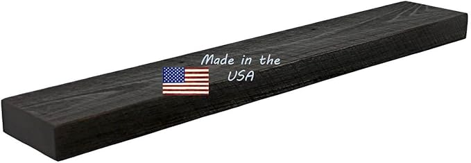 joelsantiques - 48 Inch Wooden Floating Shelves for Wall - 48x6x2 in - Made of Natural Wood - Long Heavy Duty Rustic Wall Shelves for Bedroom - Perfect for Living Room, Kitchen - Black-Ruum Studio Home