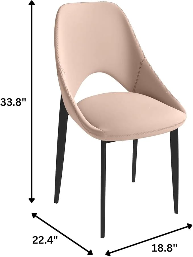 LeisureMod Amalfi Upholstered Fabric Dining Chair – Modern Side Chair with Iron Legs, Mid-Century Accent Chair for Dining Room or Kitchen-Ruum Studio Home