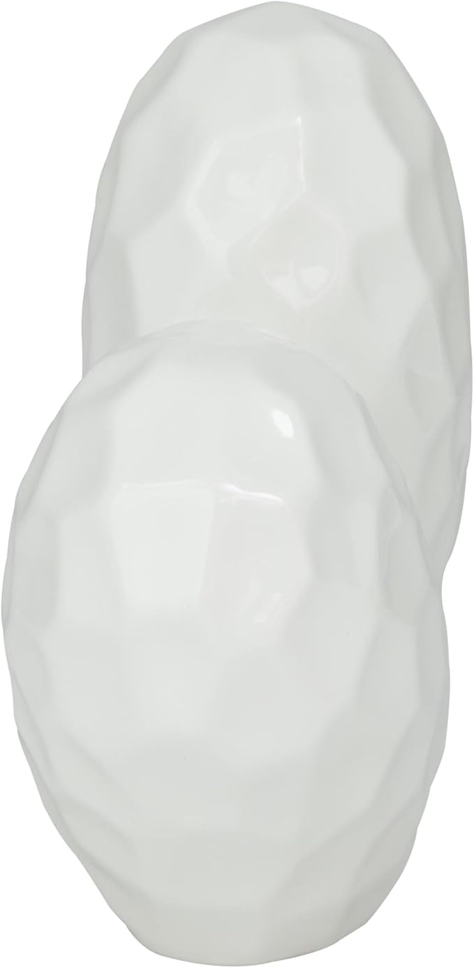 Deco 79 Porcelain Ceramic Heart Decorative Sculpture Dimensional Angled Origami Inspired Home Decor Statue, Accent Figurine 8" x 3" x 8", White-Ruum Studio Home