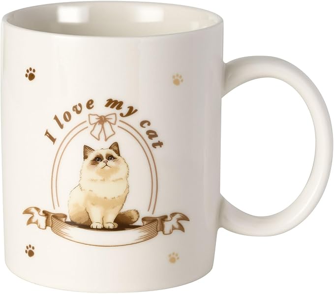 12Oz Cute Ragdoll Cat White Ceramic Mug, Mug for Daily Coffee and Tea, Lead-free Microwave and Dishwasher Safe Coffee Mug, Perfect gifts for Cat Lovers-Ruum Studio Home
