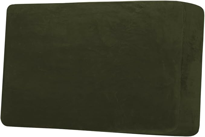 H.VERSAILTEX Velvet Stretch Individual Cushion Cover Plush Cushion Slipcover for Loveseat Sofa Furniture Protector Seat Cushion Sofa Cover (1 Piece Loveseat Cushion Cover, Olive)-Ruum Studio Home