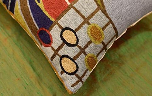 Lumbar Hundertwasser Throw Pillow Cover Biomorph Abstract Pillowcase Modern Couch Cushion Farmhouse Chair Pillowsham Outdoor Chair Cushions Handmade Wool Size 14x20-Ruum Studio Home