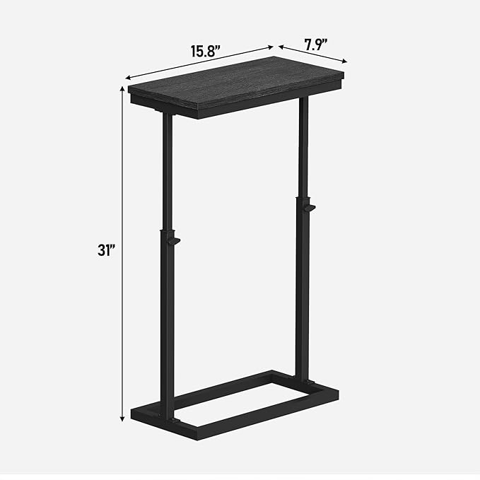TUTOTAK End Table, Side Table, Tall Couch Table, Sofa Table, Living Room, Bedroom, Black TB01BK0832-Ruum Studio Home