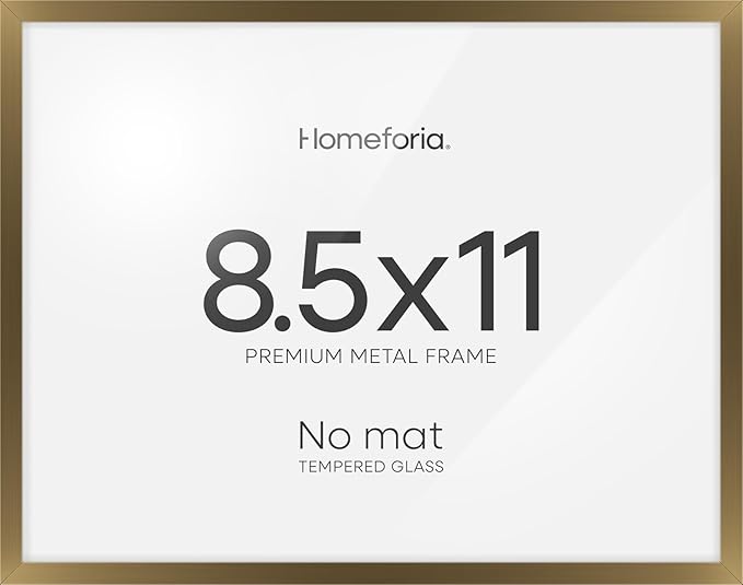 Homeforia 8.5x11 Diploma Frame Bronze, High End Metal 8.5 x 11 Certificate Frames, 11x8.5 Document Frame for Wall or Tabletop, 8.5by11 Letter Size Graduation Frames, Tempered Glass, Wall Kit, Set of 1-Ruum Studio Home