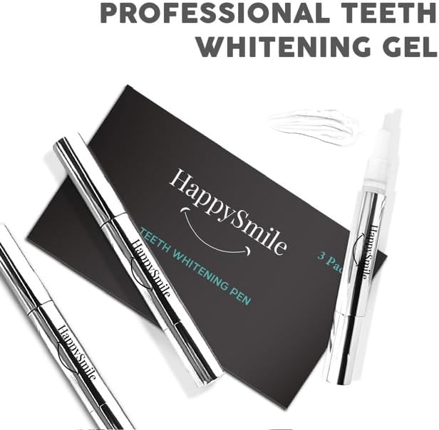 HappySmile Premium Teeth Whitening Pen Set of 3 - Achieve a Brighter Smile, Easier Than Strips or Other Whitening Kits - Professional Results, Gentle on Sensitive Teeth-Ruum Studio Home