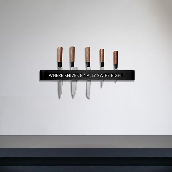 Magnetic Knife Holder, Knife Magnetic Strip for Wall 24 Inch, Magnetic Knife Block, Under Cabinet Magnetic Knives Bar, Knife Rack for Kitchen Utensil Storage Organizer(Black)-Ruum Studio Home