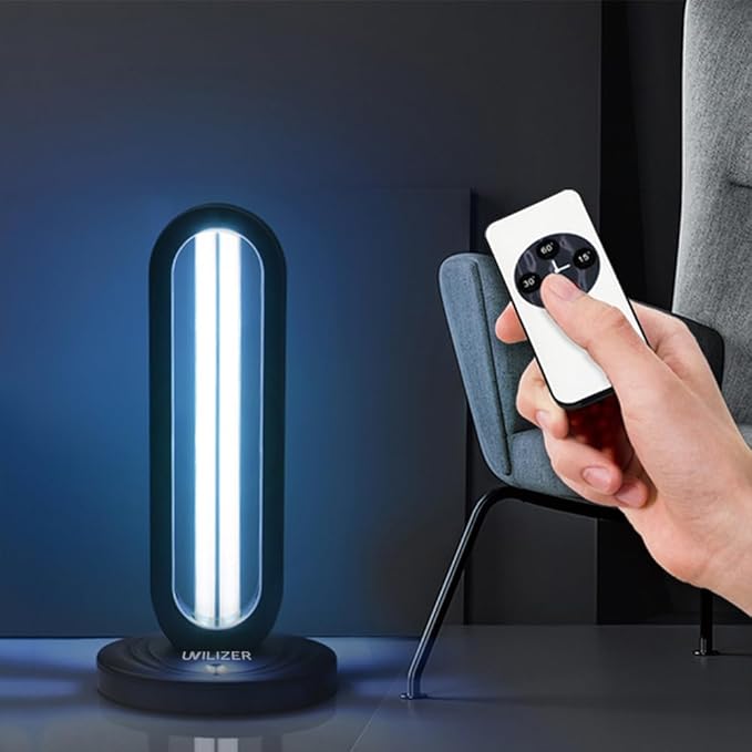 Tower - UV Light Sanitizer & Ultraviolet Lamp with Remote Control (UV-C Cleaner for Home, Room, Office | 38W UVC Disinfection Bulb | Kill Germs, Bacteria, Virus, Dust | USA)-Ruum Studio Home