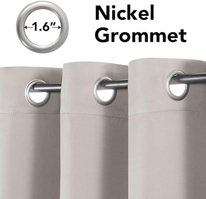 H.VERSAILTEX Premium Blackout Thermal Insulated Room Darkening Curtains for Bedroom/Living Room - Classic Grommet Top (2 Panels, Stone, 52 Inch by 108 Inch)-Ruum Studio Home