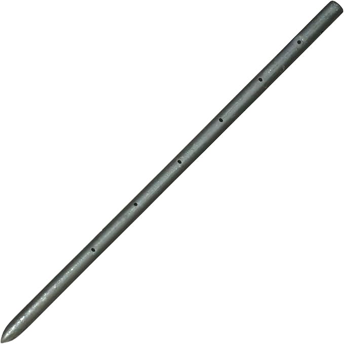Sandbaggy Round Steel Concrete Form Stakes with Nail Holes - Rust Resistant Coating - Removable, Reusable (20, 3/4 in X 24 in)-Ruum Studio Home